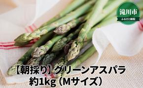北海道産 朝採り グリーンアスパラ 約1kg(Mサイズ)＜2025年4月下旬～順次出荷＞｜北海道 滝川市 アスパラガス アスパラ 野菜 2025年発送 先行受付 やさい