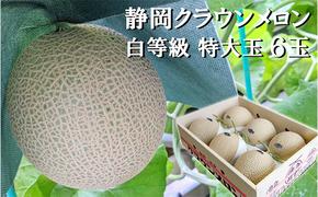 クラウンメロン【並（白等級）】特大玉（1.5kg前後）6玉入り 人気 厳選 ギフト 贈り物 デザート グルメ 果物 袋井市