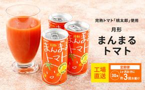 ≪食塩無添加≫北海道月形町産完熟トマト「桃太郎」使用　『月形まんまるトマト』30本【1ヶ月おきに計3回お届け】