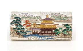 【文庫屋大関】スッキリ大人の財布　束入れ　浮世絵　金閣寺【皮革工芸品】