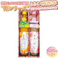 相性ピッタリの果実梅酒『姫シリーズ』和歌山県産 とろこく梅酒2本ギフトセット（桃姫＆マンゴー姫）◇｜お酒 梅 贈答 瓶 1L
※離島への配送不可