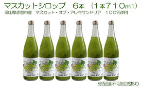 マスカット シロップ 6本（1本710ml） 岡山県 赤磐市産 マスカット ・オブ・ アレキサンドリア 100％使用 加工食品 フルーツ ドリンク 飲み物 ノンアル ジュース ぶどう