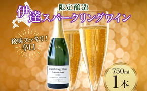 北海道 伊達スパークリングワイン 750ml 1本 2023 年産 限定醸造 スパークリングワイン ワイン 葡萄 ぶどう ブドウ 醸造 ヴィンテージ 白ワイン お酒 酒 アルコール 発泡酒 シャルドネ ピノ・ノワール 晩酌