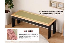 EZ001　ダイニングベンチ 120cm 背もたれなし 2人～3人用 子供用 大人用 ベンチ スツールタイプ 和風 (麻の葉模様）×（白天板）