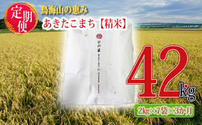 新米 米 お米 《定期便》14kg×3ヶ月 秋田県産 あきたこまち 精米 2kg×7袋 神宿る里の米「ひの米」（お米 小分け）