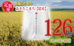 新米 米 お米 《定期便》14kg×9ヶ月 秋田県産 あきたこまち 精米 2kg×7袋 神宿る里の米「ひの米」（お米 小分け）