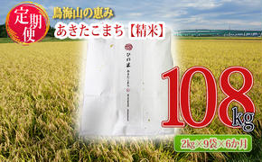 新米 米 お米 《定期便》18kg×6ヶ月 秋田県産 あきたこまち 精米 2kg×9袋 神宿る里の米「ひの米」（お米 小分け）