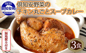 無地熨斗 倶知安 チキンレッグスープカレー 計3個 中辛 北海道 レトルト食品 チキン カレー スープカレー 野菜 じゃがいも 鶏 レトルト カレー お取り寄せ