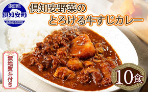 無地熨斗 倶知安 牛すじカレー 中辛 計10個 北海道 レトルト食品 牛すじ 野菜 じゃがいも お取り寄せ グルメ スパイス おかず お肉 牛肉 加工食品 レトルト