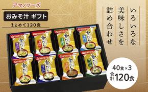 味噌汁 フリーズドライ アマノフーズ 金のだし おみそ汁ギフト 500KW まとめて120食(40食×3) インスタント フリーズドライ味噌汁 送料無料 里庄町