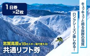 2024-25 志賀高原スキー場共通リフト券 1日券2枚【 スキー場 共通 リフト券 志賀高原 スキー スノーボード リフト チケット 志賀高原全山 アウトドア スポーツ 旅行 長野県 長野 】