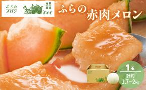 【2025年6月下旬～発送】ふらの 赤肉 メロン 1玉入 約1.7kg～2kg 北海道 富良野市 (相馬農園) メロン フルーツ 果物 新鮮 甘い 贈り物 ギフト 道産 ジューシー おやつ ふらの ブランド 夏 