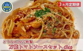 【3ヵ月定期便】どうなんde's特製 万能トマトソースセット（3食）