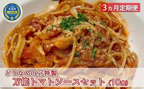 【3ヵ月定期便】どうなんde's特製 万能トマトソースセット（10食）