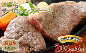 年末届け確約 飛騨牛 ステーキ サーロイン 200g×5枚 計1kg A5 牛肉 和牛