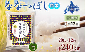 北海道 定期便 12ヵ月連続12回 令和6年産 ななつぼし 5kg×4袋 特A 精米 米 白米 ご飯 お米 ごはん 国産 ブランド米 おにぎり ふっくら 常温 お取り寄せ 産地直送 送料無料 