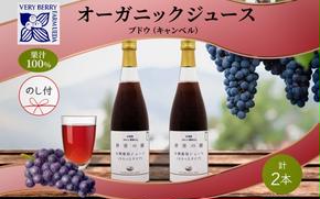 無地熨斗 オーガニック 有機 キャンベル ブドウ ジュース 710ml 2本 セット 群青の瞳 ぶどう 果汁 100％ お取り寄せ ギフト セット 熨斗 のし 北海道 仁木町