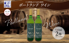 無地熨斗 ポートランド ブドウ ワイン 720ml 2本 セット  熨斗付き 葡萄 ぶどう 果実酒 お酒 アルコール 白ワイン 辛口 お取り寄せ ギフト gift ボトル 紙箱 御中元 お中元 熨斗 のし 自然農園