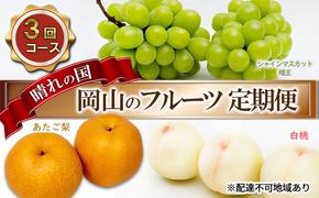 フルーツ 2025年 先行予約 晴れの国 岡山 の フルーツ 定期便 3回コース 桃 ぶどう 梨 岡山県産 国産 フルーツ 果物 ギフト