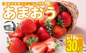 いちご あまおう 18粒～30粒 旬のあまおう ★ Cafe 楓 ★ イチゴ 苺 果物 フルーツ 配送不可：北海道・東北・沖縄・離島