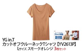 グンゼ YG in.T カットオフクルーネックTシャツ【YV2613P】Lサイズ スモークオレンジ3枚セット GUNZE