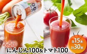 ふらの にんじん100・ふらのトマト100 食塩無添加 160g×各15本セット  (ジュース 野菜ジュース 飲み物 缶 北海道 送料無料 道産 富良野市 ふらの)