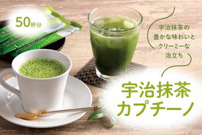 宇治抹茶カプチーノ（スティックタイプ　50本入り）【リピーター続出中】　〈宇治抹茶 抹茶 カプチーノ スティック アイス ホット 贈答 プレゼント 飲料〉