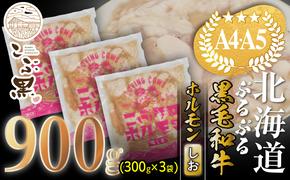 北海道産 黒毛和牛 こぶ黒 和牛 しお ホルモン 計 900g (300g×3パック) ＜LC＞