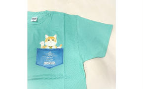 猫城主　さんじゅーろTシャツ（ブルーグリーン）