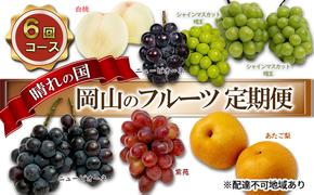フルーツ 2025年 先行予約 晴れの国 岡山 の フルーツ 定期便 6回コース 桃 ぶどう 梨 岡山県産 国産 フルーツ 果物 ギフト