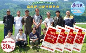 【令和6年度産】富良野 山部米研究会【 ゆめぴりか 】無洗米 5kg×4袋（20kg）お米 米 ご飯 ごはん 白米  送料無料 北海道 富良野市 道産 直送 ふらの