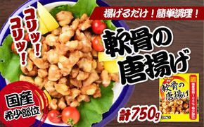 揚げるだけでプロの味♪軟骨の唐揚げ 計750g／チキン 冷凍食品 鶏肉 惣菜 弁当 保存 おつまみ ビール 若鶏