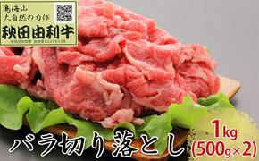 秋田由利牛 バラ切り落とし 1kg（500g×2パック）