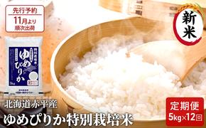 【先行予約2024年産米・11月より順次出荷】北海道赤平産 ゆめぴりか 5kg 特別栽培米 【12回お届け】 精米 米 北海道 定期便