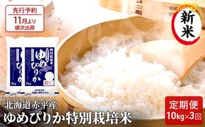 【先行予約2024年産米・11月より順次出荷】北海道赤平産 ゆめぴりか 10kg (5kg×2袋) 特別栽培米 【3回お届け】 米 北海道 定期便