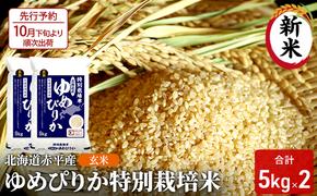 【先行予約2024年産米・10月下旬より順次出荷】玄米 北海道赤平産 ゆめぴりか 10kg (5kg×2袋) 特別栽培米 米 北海道