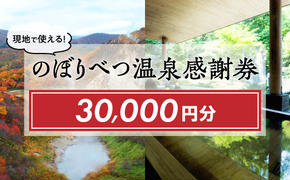 のぼりべつ温泉感謝券30，000円分