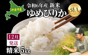  12月発送 令和6年産 新米 ゆめぴりか 5kg 精米 特A ブランド米 お米 うるち米 白 ごはん 炊き立て もちもち 備蓄 保存 ギフト 贈り物 人気 北海道産 お取り寄せ 農園 産地直送 takke farm 送料無料 北海道 伊達