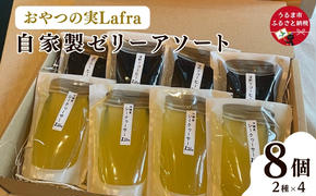 【おやつの実　Lafra（ラフラ）】自家製ゼリーアソート8個セット　洋菓子　素材にこだわった　おやつ　おかし　うるま市　沖縄　手作り　ゼリー　シークヮーサー　コーヒー　コーヒーゼリー