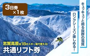 2024-25 志賀高原スキー場共通リフト券　3日券【 スキー場 共通 リフト券 志賀高原 スキー スノーボード リフト チケット 志賀高原全山 アウトドア スポーツ 旅行 長野県 長野 】