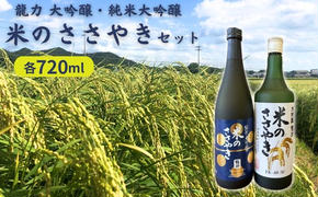 龍力 大吟醸 ・ 純米大吟醸 米のささやき 飲み比べ セット 各720ml 本田商店 加東市特A地区産山田錦使用 [日本酒 酒 お酒  四合瓶 贈答品 辛口 ]