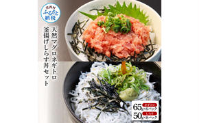 KGP037　高知県産釜揚げしらす（8P）と天然マグロのタタキ丼（6P）セット（小分け）