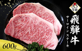 牛肉 飛騨牛 サーロイン ステーキ セット 600g（1枚 約300g×2枚） 黒毛和牛 A5 美味しい お肉 牛 肉 和牛 サーロインステーキ 【岐阜県瑞穂市】