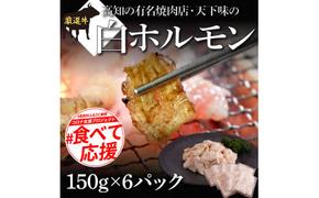 TKA005　【CF-R5tka】　白ホルモン 天下味オリジナル本格塩ダレ漬け（150ｇ×6パック） ＃食べて応援