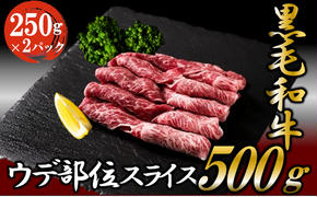 黒毛和牛 ウデ スライス 約500g 国産 お肉 和牛 牛 精肉 食品