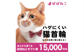 ぽぽねこ ギフト券 15,000円分 （Eメールタイプ）デジタル商品券 オンラインショップ 電子マネー 猫 ネコ