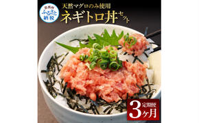 t149kgp [3ヶ月定期便]天然マグロのタタキ丼セット 65g×6P 海鮮 天然 鮪 ネギトロ丼 まぐろたたき 海鮮丼 軍艦巻 手巻寿司 使いやすい 便利 個食 大容量 冷凍配送 小分け お手軽 ねぎとろ