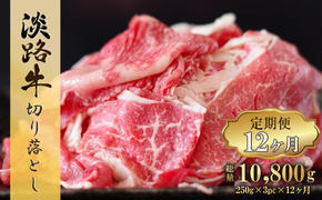 【定期便12ヶ月】淡路牛 切り落し 900g (300g×3パック）　　[切り落とし 牛肉 切り落とし 定期便 切り落し 定期便]