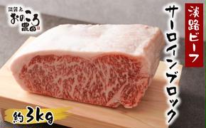 淡路ビーフ サーロインブロック　約3kg　　[サーロイン バーベキュー ブロック ステーキ 焼肉]