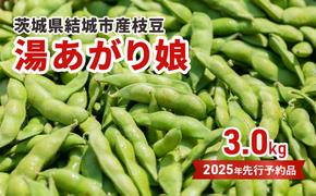 先行予約 茨城県結城市産枝豆「湯あがり娘」3kg（茶豆味）